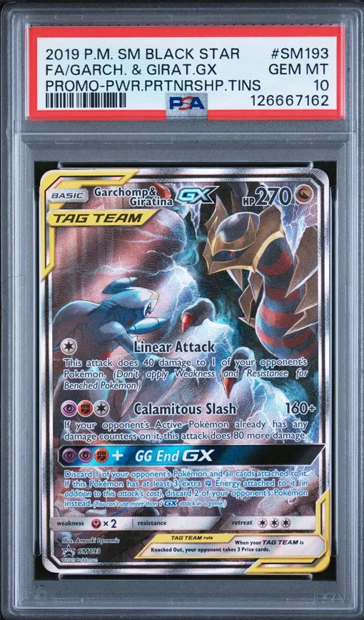 2019 Pokémon SM193 Garchomp & Giratina GX Full Art Promo PSA10