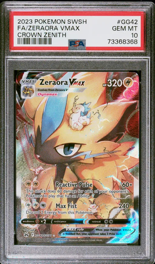 2023 Pokémon Zeraora VMAX Full Art PSA10