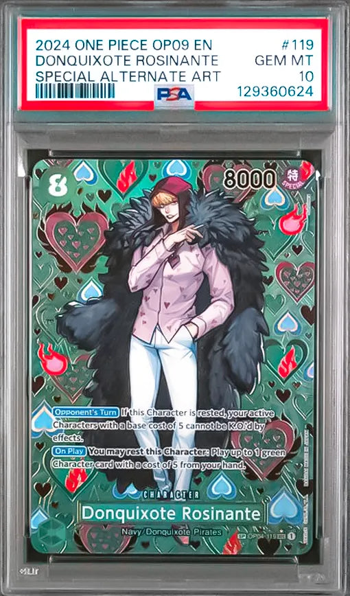 2024 ONE PIECE OP09 - 119 Donquixote Rosinate Special Alternate Art PSA10