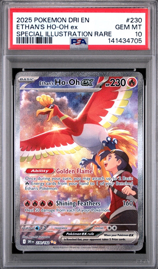 2025 Pokémon Ethan's Ho-Oh ex Special Illustration Rare PSA10