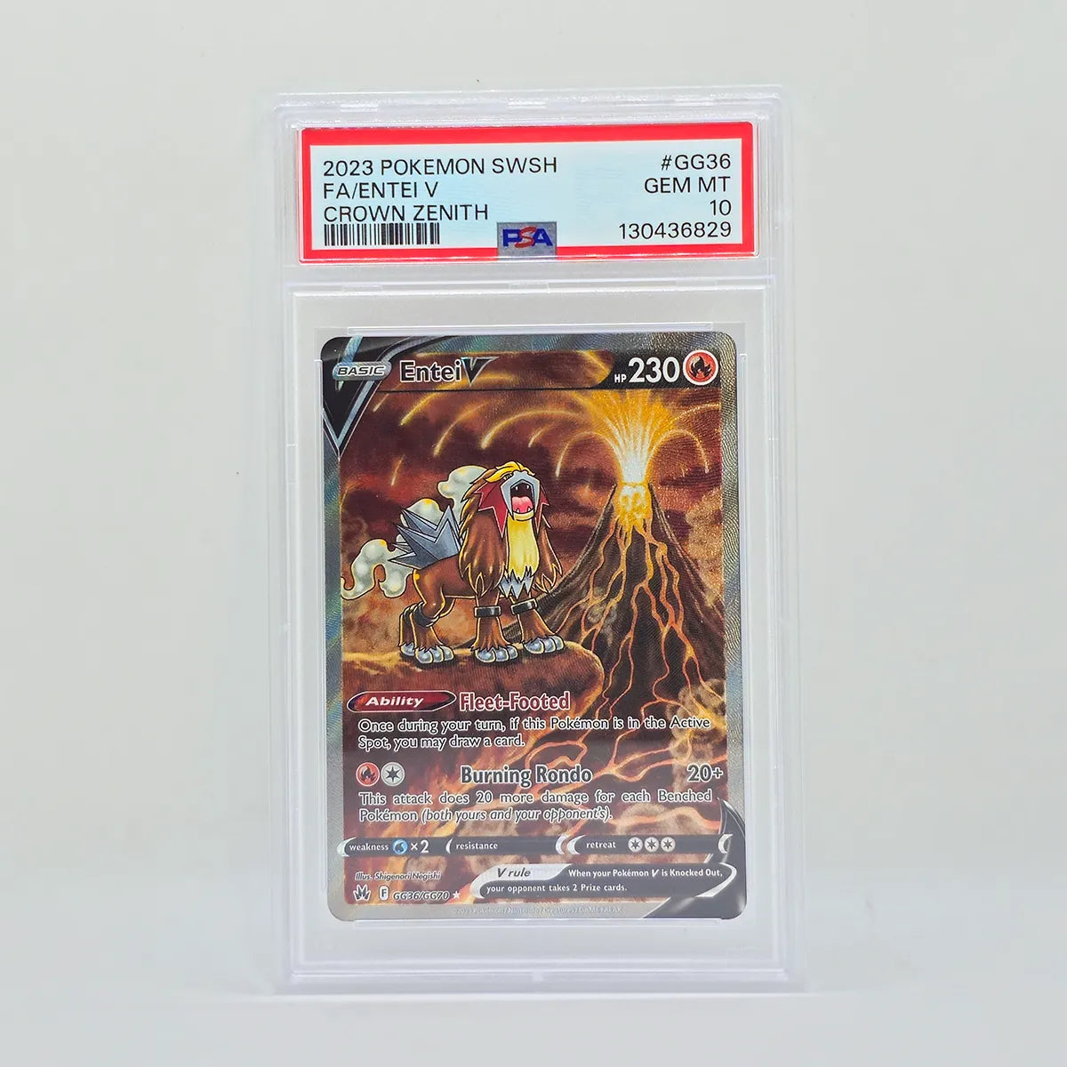 Pokémon Entei V Crown Zenith Galarian Gallery PSA10