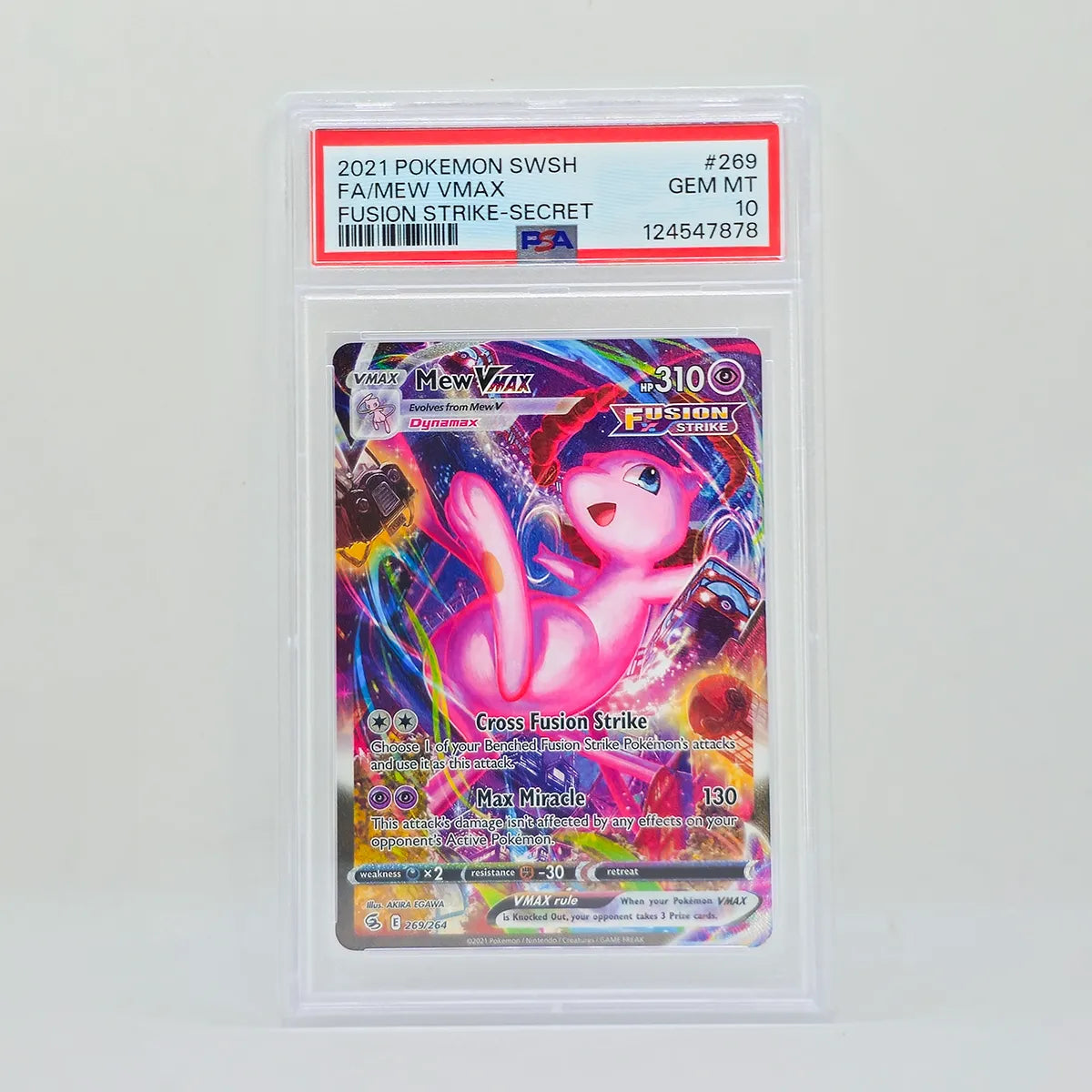 Pokémon Fusion Strike Mew Vmax Secret Rare PSA10