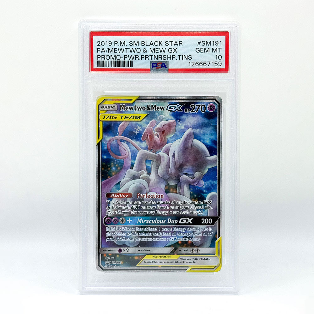 Pokémon Mewtwo & Mew GX Full Art SM191 PSA10