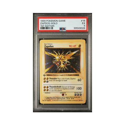 1999 Pokémon #16 Zapdos Holo 1st Edition PSA5