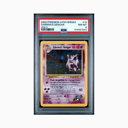 2000 Pokémon Gym Heroes 14/132 Sabrina's Gengar Holo PSA8