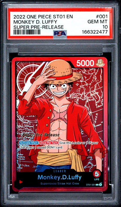 2022 ONE PIECE Monkey D. Luffy Super Pre-Release PSA10