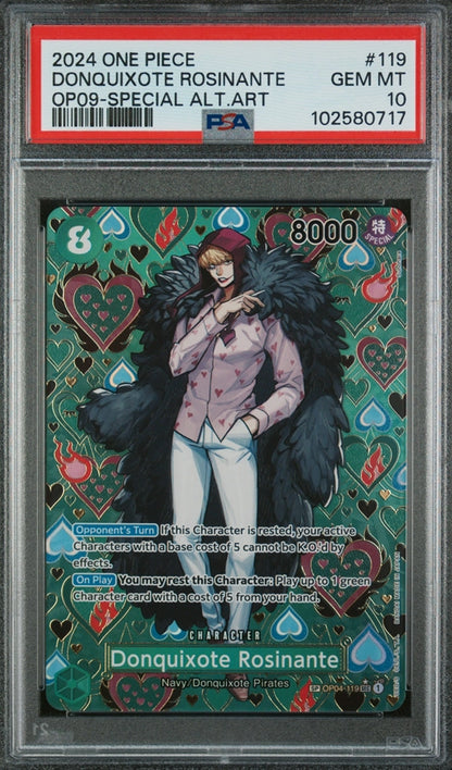 2024 ONE PIECE #119 Donquixote Rosinante Special Alternate Art PSA10