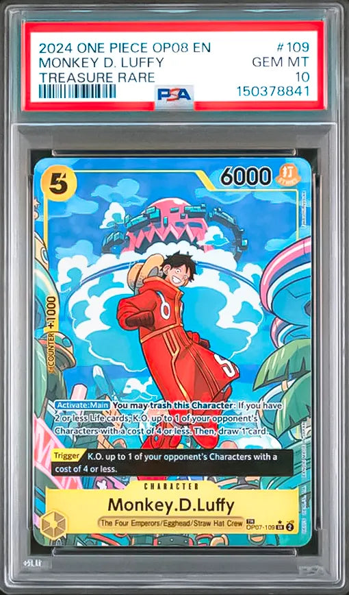 2024 ONE PIECE OP08 - 109 Monkey D. Luffy Treasure Rare PSA10