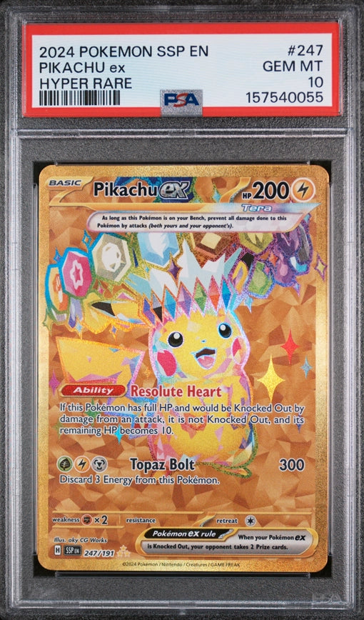 2024 Pokémon Pikachu ex Hyper Rare PSA10