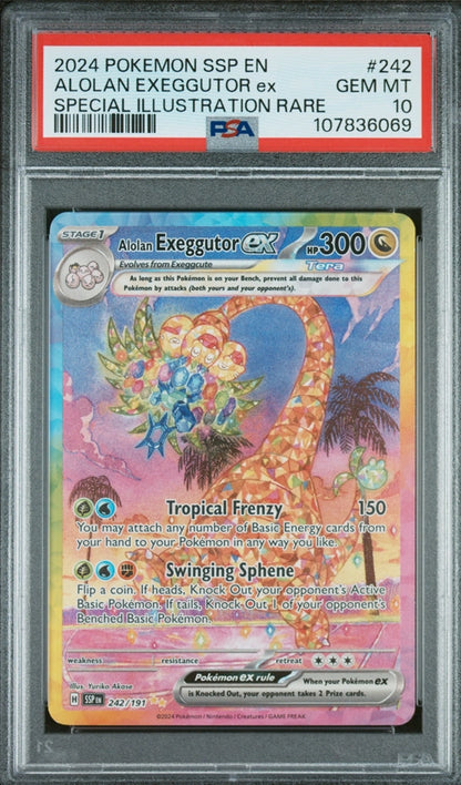 2024 Pokémon SSP Surging Sparks Alolan Exeggutor ex PSA10