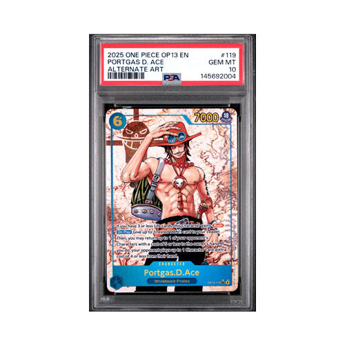 2025 ONE PIECE #119 Portgas D. Ace Alternate Art PSA10