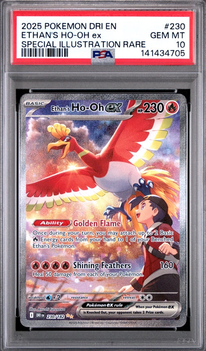 2025 Pokémon Ethan's Ho-Oh ex Special Illustration Rare PSA10