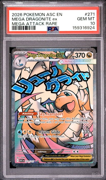 2026 Pokémon Ascended Heroes Mega Dragonite Ex PSA10