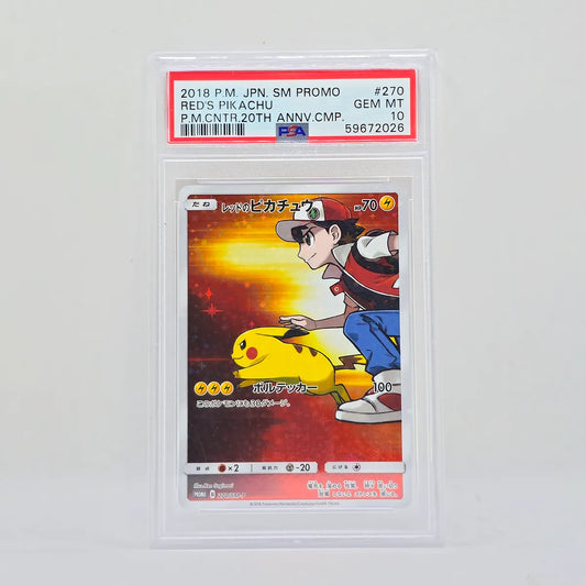 Pokémon Red's Pikachu 270/SM-P Japanese Exclusive PSA 10