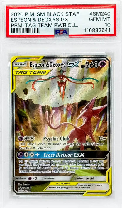 Espeon & Deoxys GX - SM240 - SM Promos PSA10