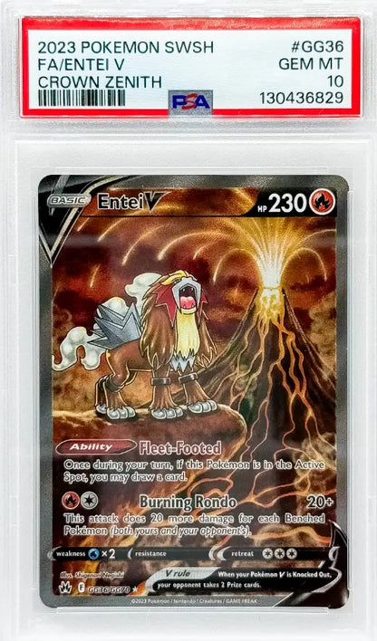 Pokémon Entei V Crown Zenith Galarian Gallery PSA10