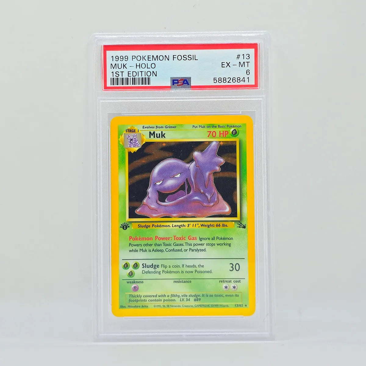 Pokémon Fossil Muk Holo 1st Edition PSA6