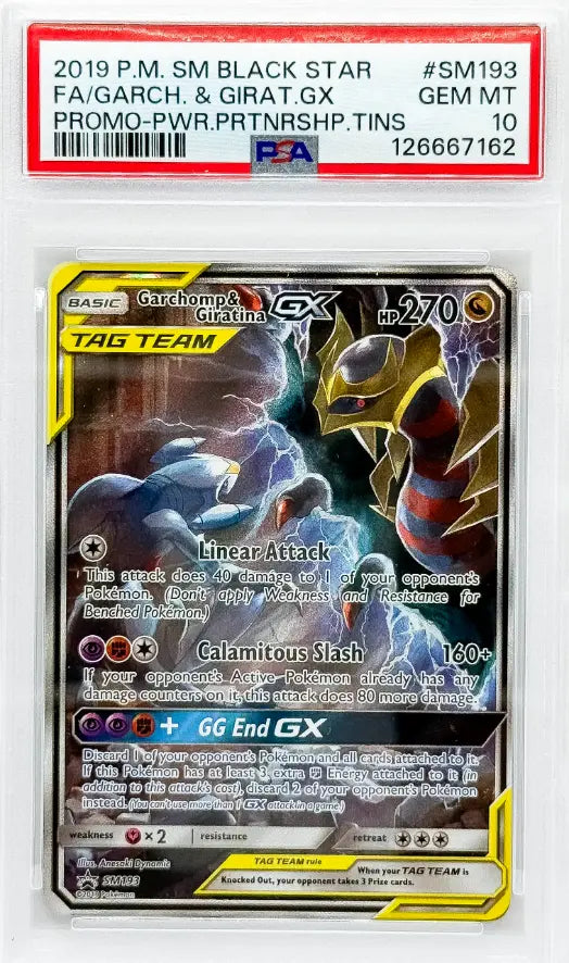 Pokémon Garchomp & Giratina GX Full Art SM193 PSA10