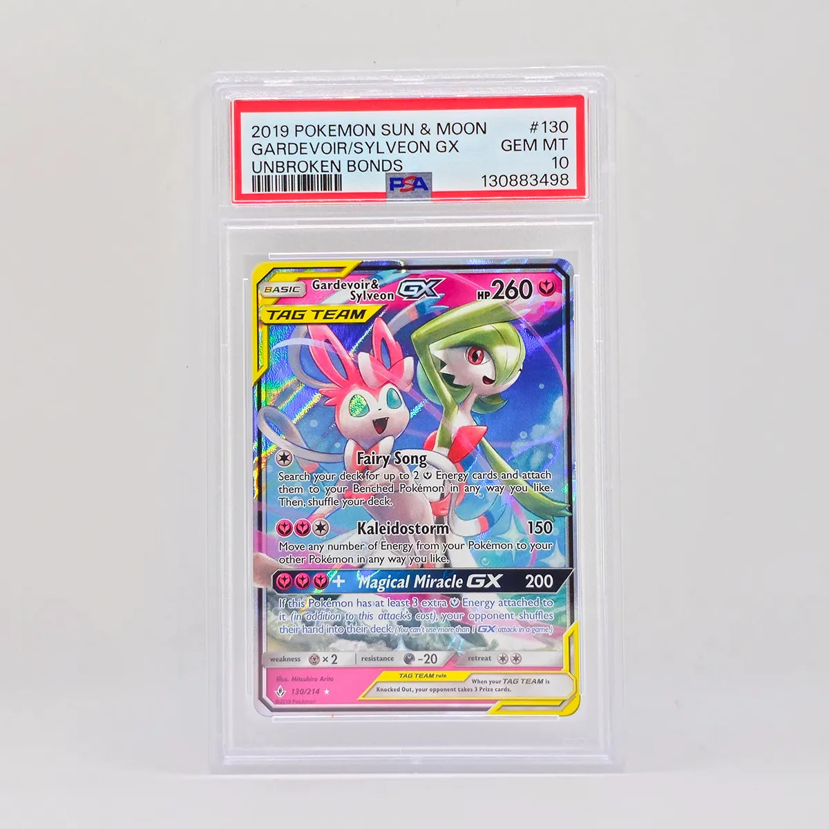 Pokémon Gardevoir & Sylveon GX Unbroken Bonds PSA10