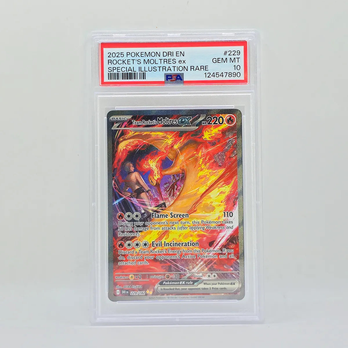 Pokémon Team Rocket’s Moltres ex Special Illustration Rare PSA10