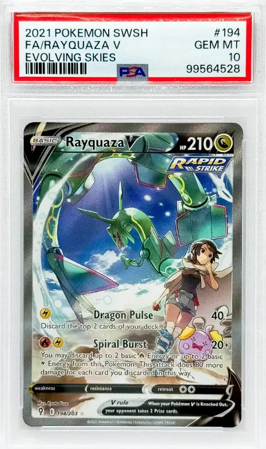 Rayquaza V (Alternate Full Art) - SWSH07: Evolving Skies PSA10