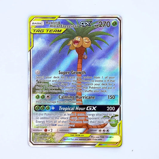 Rowlet & Alolan Exeggutor GX (Alternate Full Art)